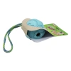 Мяч для собак из высокопрочной резины с веревкой голубой 8,9 см, Jolly Pooch