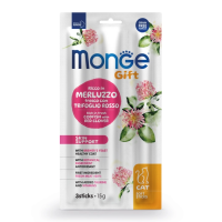 Monge Gift Skin support лакомство для кошек "Мягкие палочки" со свежей треской и красным клевером для здоровой кожи 15 г