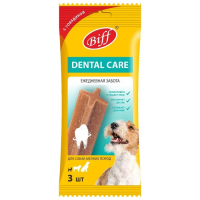 Biff Жевательный снек для чистки зубов Dental Care с говядиной для собак мелких пород 45 г