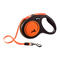 Рулетка для собак Flexi New Neon оранжевый S, до 15 кг, лента 5 м