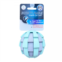 Жевательный мячик серо-голубой с отверстием для корма 7,8 см YUGI