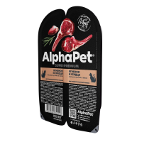 AlphaPet Ягненок и сердце Мясные кусочки в желе для взрослых стерилизованных кошек 80 г