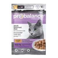 ProBalance Gourmet Diet Adult с телятиной и кроликом Пауч для привередливых кошек 85 г