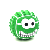 Игрушка латекс Мяч зеленый с глазами, 7,5 см, YUGI