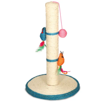 Когтеточка для кошек из сизаля "Столбик №207" с двумя мышками и шариком, 300*300*480 мм Triol