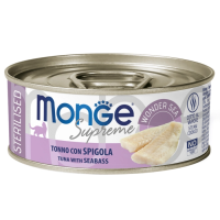 Monge Supreme Sterilized для стерилизованных кошек из тунца с морским окунем 80 г