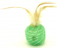 Игрушка с мятой Зеленый шарик с перьями YUGI
