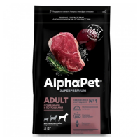 AlphaPet с говядиной и потрошками для взрослых собак крупных пород