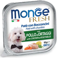 Monge Dog Fresh Консервы для собак курица с овощами 100 г