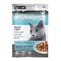 ProBalance Light Пауч для малоактивных или склонных к избыточному весу кошек 85 г