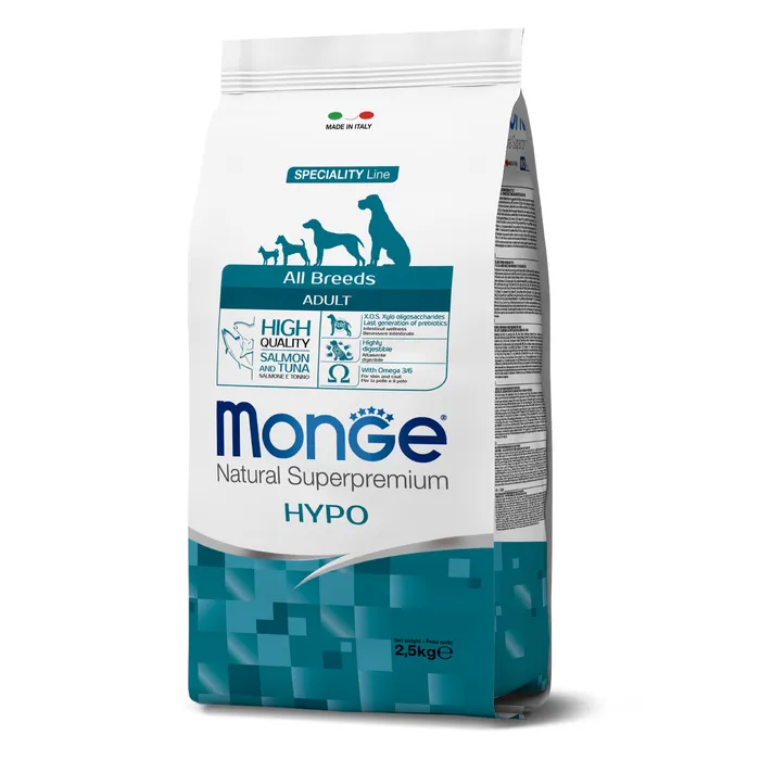 Monge Dog Speciality Adult Hypo Гипоаллергенный корм с лососем и тунцом для собак всех пород Вес 2,5 кг