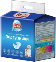 Cliny Подгузники для собак и кошек 5-10 кг размер M, 9 шт. в упаковке