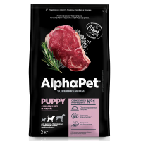 AlphaPet с говядиной и рисом для щенков, беременных и кормящих собак средних пород