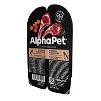 AlphaPet Ягненок и морковь Мясные кусочки в соусе для щенков, беременных и кормящих собак 100 г
