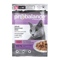 ProBalance Gourmet Diet Adult с телятиной и ягненком Пауч для привередливых кошек 85 г