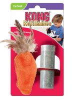 Игрушка для кошек "Морковь" 15 см плюш с тубом кошачьей мяты, KONG