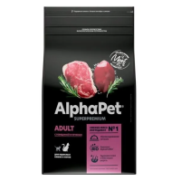 Корм AlphaPet с говядиной и печенью для взрослых кошек