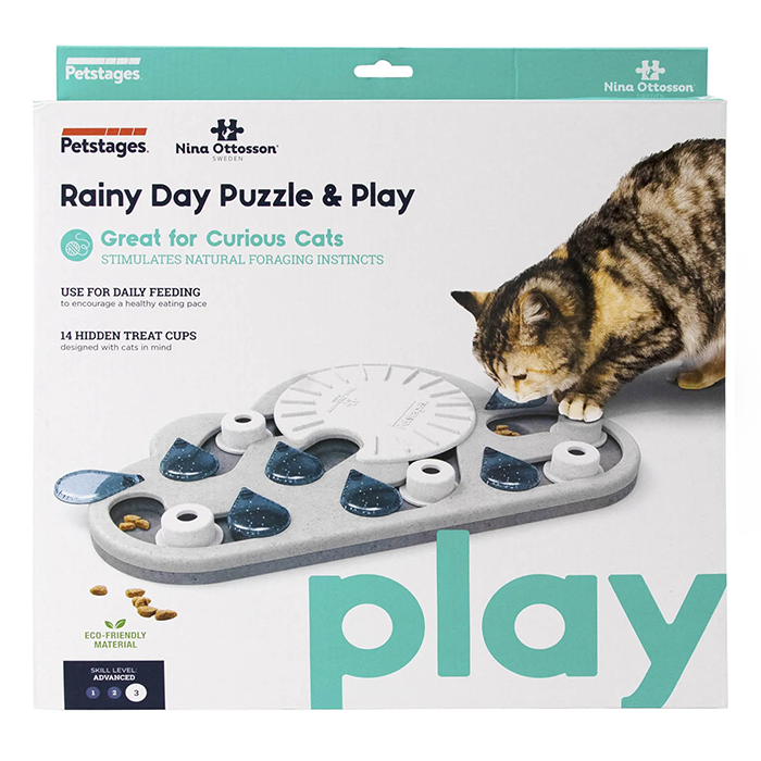 Игра-головоломка для кошек Капли дождя, 3 (продвинутый) уровень сложности, Nina Ottosson Rainy Day