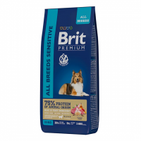 Brit Premium Dog Sensitive с ягненком и индейкой для взрослых собак всех пород Вес 15 кг
