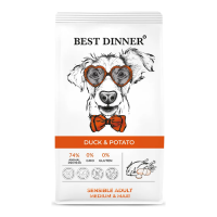 Best Dinner Sensible Adult с уткой и картофелем для собак средних и крупных пород Вес 12 кг