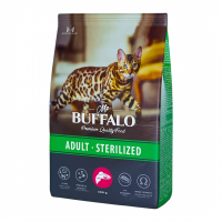 BUFFALO Sterilized с лососем Корм для стерилизованных кошек и кастрированных котов Вес 0,4 кг