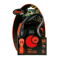 Рулетка для собак Flexi New Neon оранжевый M, до 25 кг, лента 5 м