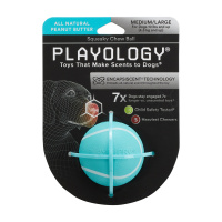 Жевательный мяч с пищалкой и ароматом, SQUEAKY CHEW BALL 6 см, Playology Цвет голубой