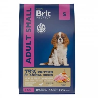 Brit Premium Dog Adult Small с курицей для взрослых собак мелких пород Вес 1 кг