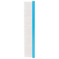 Расчёска алюминиевая 25 см с плоской синей ручкой, зуб 3,6 см DeLIGHT
