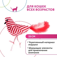Птичка с перьями красно-белая, 25 см, Petpark