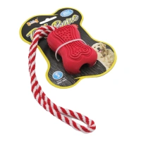 Игрушка для собак резиновая с веревкой с ароматом ванили красная 8,2 см, Jolly Pooch