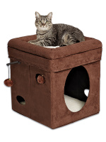 Домик-лежанка складной для кошек MidWest Currious Cat Cube 38,4х38,4х42h см