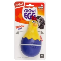 Игрушка для собак EGG Цыпленок-неваляшка с пищалкой 14 см GIGwi