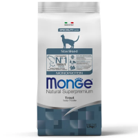 Monge Cat Monoprotein Sterilised Trout Корм с форелью для стерилизованных кошек Вес 1,5 кг