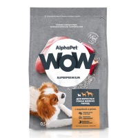 AlphaPet WOW с индейкой и рисом для взрослых собак мелких пород Вес 0,5 кг