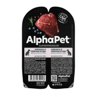 AlphaPet Оленина и северные ягоды Мясные кусочки в соусе для собак с чувствительным пищеварением 100 г