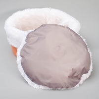 Лежанка круглая, мебельная ткань/мех, Хвостел Размер 43 см, Цвет манго