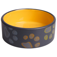 Миска керамическая для собак 420 мл, Mr.Kranch Цвет черный с желтым