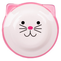 Миска керамическая для кошек Мордочка кошки 150 мл, Mr.Kranch Цвет розовый