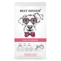 Best Dinner Sensible Adult с телятиной и тыквой для собак средних и крупных пород Вес 3 кг