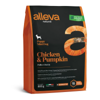 Alleva Dog Natural Chicken & Pumpkin Mini Курица и тыква для щенков мелких пород Вес 0,8 кг
