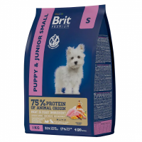 Brit Premium Dog Puppy and Junior Small с курицей для щенков мелких пород Вес 1 кг