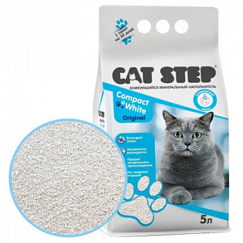 CAT STEP Compact White Original Наполнитель комкующийся минеральный