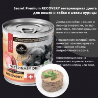 SECRET ВЕТДИЕТА Premium Recovery консервы для собак и кошек в период анорексии, восстановления 340 г