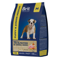 Brit Premium Dog Puppy and Junior Medium с курицей для щенков средних пород Вес 1 кг