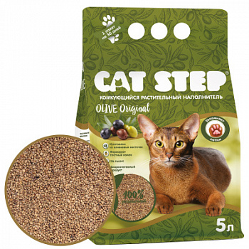 CAT STEP Compact Olive Original Наполнитель комкующийся растительный