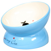 Миска керамическая для кошек на подставке 120 мл, Mr.Kranch Цвет голубой