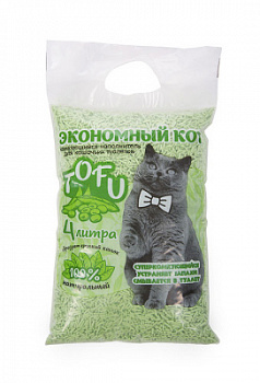 Экономный кот Наполнитель комкующийся TOFU Аромат зеленого чая