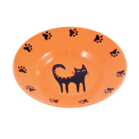 Миска керамическая блюдце для кошек 140 мл, Mr.Kranch Цвет оранжевый
