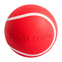 Жевательный мяч с пищалкой и ароматом, SQUEAKY CHEW BALL 8 см, Playology Цвет красный